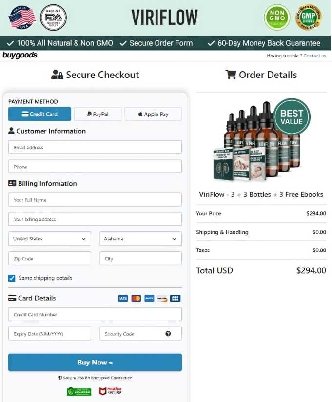ViriFlow ViriFlow Order Page